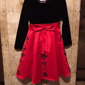 Black and red formal dress